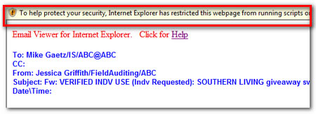 To help protect your security, Internet Explorer has restricted this webpage from running scripts